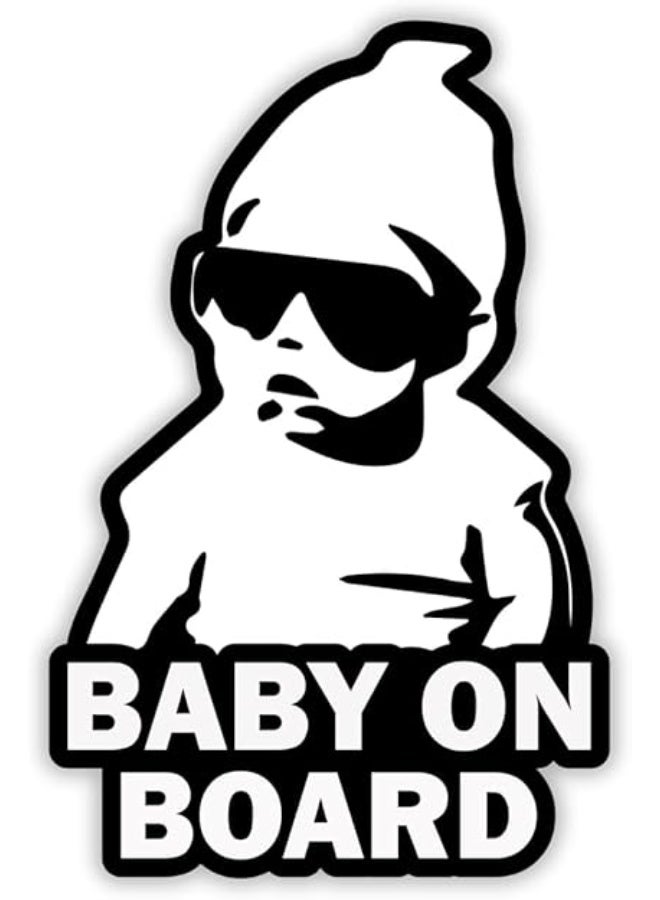 ملصق "طفل في السيارة" ملصق سيارة رائع للطفل بنظارات شمسية - Image 1